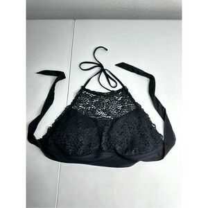 Mossimo Tankini Swim Top Size XL Women's Lace Trim Black Padded